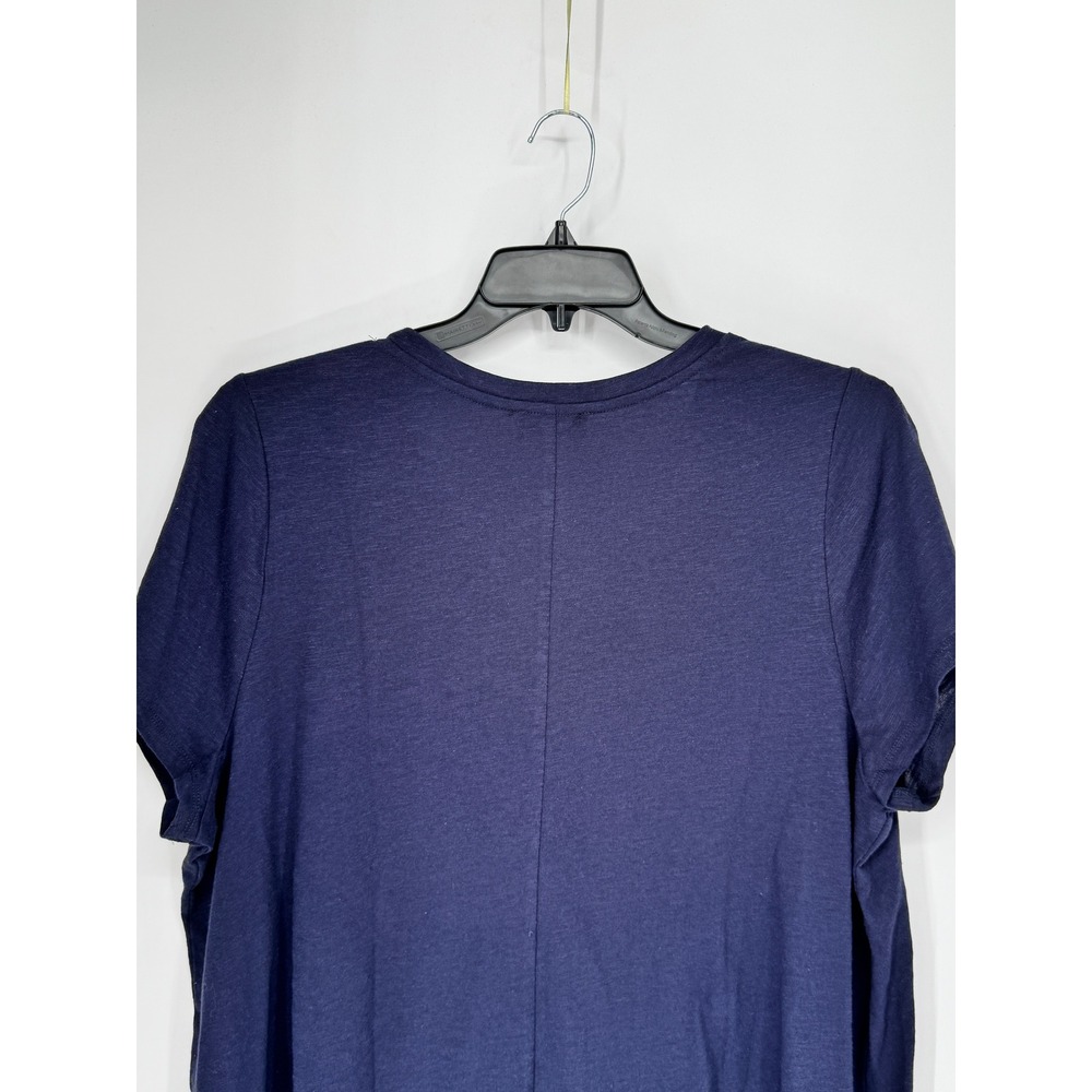 Lane Bryant Smocked V-Neck Top Women 18/20 Navy Blue NWOT Cotton Short Sleeve - Picture 8 of 12